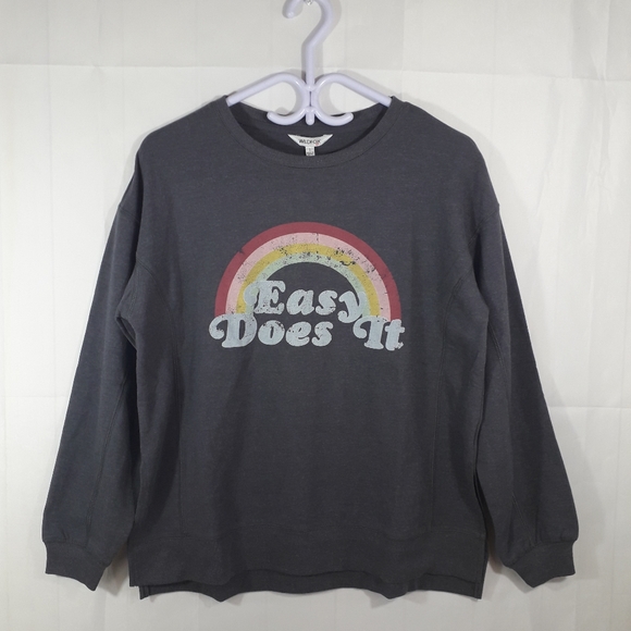 Wildfox | easy does it distressed graphic grey sweatshirt - Picture 3 of 11